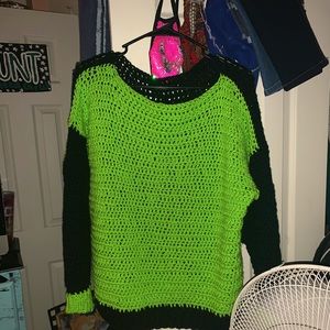 Black and Lime Sweater